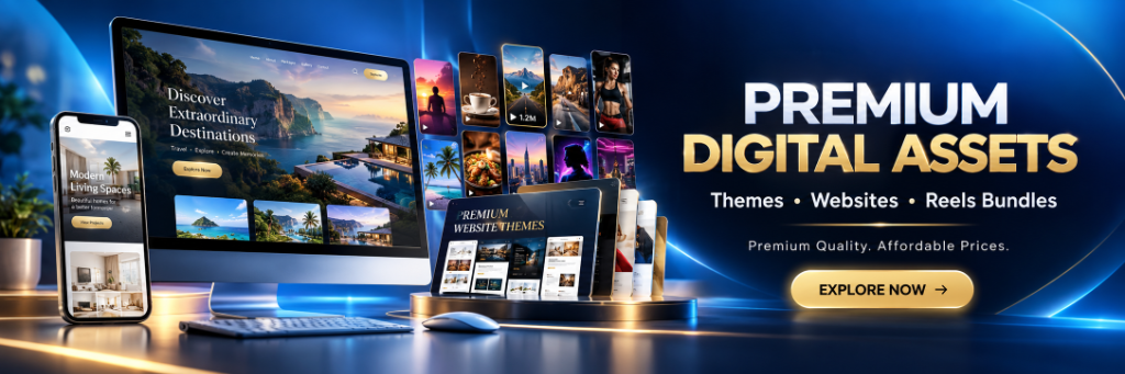 Premium Digital Assets - Themes, Websites, Reels Bundles